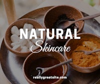 a bowl of ingredients with the words natural skincare