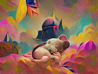 a painting of a teddy bear