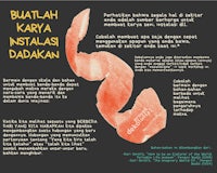 a poster with the words butah karya installs dakan