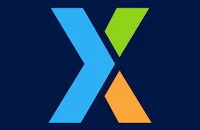 the x logo on a dark blue background