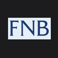 the fnb logo on a black background
