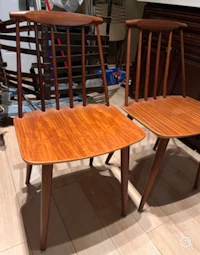pair of mid century danish teak dining chairs