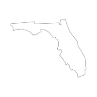 the outline of the state of florida on a white background