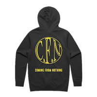 a black hoodie with the words comes from nothing on it