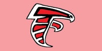 the atlanta falcons logo on a pink background