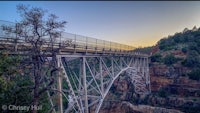 grand canyon bridge at sunset