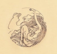 a drawing of a woman with long hair
