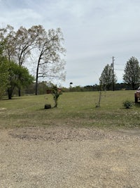 a dirt road in the middle of a field with trees