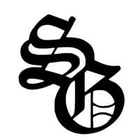a black and white logo with a snake on it