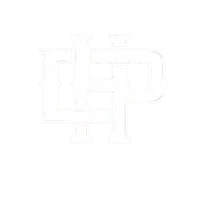 a white logo with the letter hp on a black background