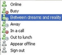 a screen shot of a phone screen with the words between dreams and reality