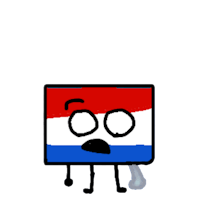 a cartoon of a dutch flag on a black background