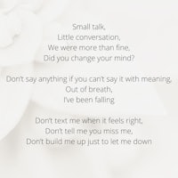 a photo of a flower with the words small talk
