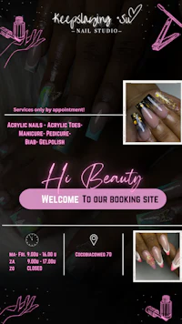 a flyer for a nail salon
