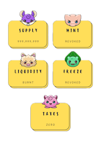 a set of stickers with the words supply, mint, liquidity, and taxes