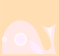 a pink whale on a beige background
