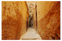 a narrow alley in the old city of morocco