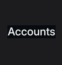 the logo for accounts on a black background