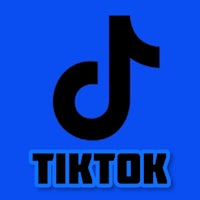 the word tiktok on a blue background