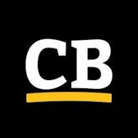 the cb logo on a black background