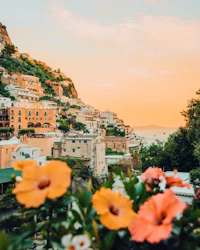 positano, italy at sunset