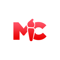the mc logo on a black background