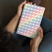 rainbow hearts spiral notebook