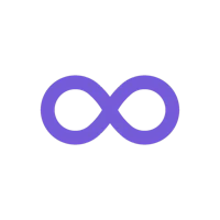 a purple infinity symbol on a black background