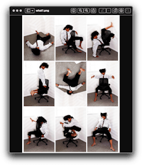 a series of photos of a person sitting on a chair