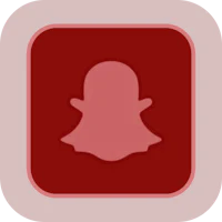 a red square with a snapchat icon on it