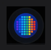 an icon with a rainbow colored square in the middle