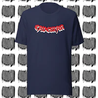 a navy t - shirt with the word'ghost'on it