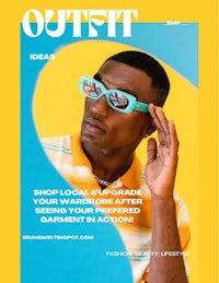 a man wearing sunglasses on the cover of outfit magazine