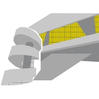 an illustration of a building with a spiral staircase