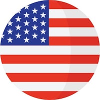an american flag in a circle on a white background