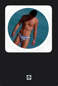 a picture of a man in a bikini on a phone screen