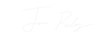 joan riley's logo on a black background