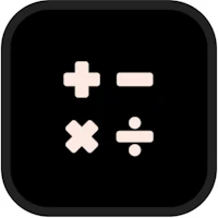 a black and white icon with a calculator on it