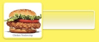 an image of a chicken burger on a yellow background