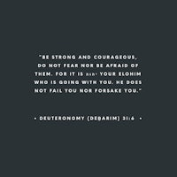 a black background with a quote that says be strong and courageous