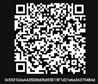a white qr code on a black background