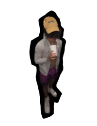 a man in a hat drinking a cup of coffee