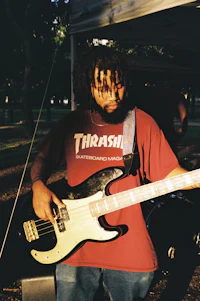 Kingsley on the bass
