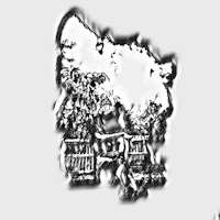 a black and white drawing of a tree