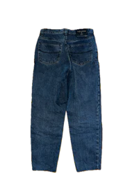 a pair of blue jeans on a black background