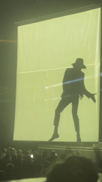 michael jackson's shadow on a large screen