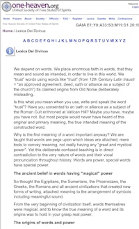 a screen shot of a page with the words oneheaven com