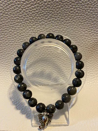 black onyx beaded bracelet