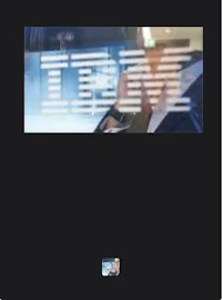 the ibm logo is shown on a black background