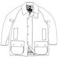 a drawing of a white jacket with pockets
